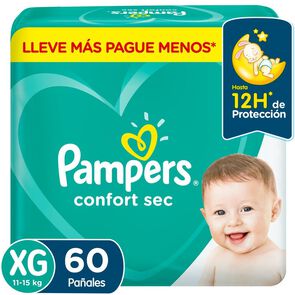 Confort Sec Pañales Desechables XG 60 Unidades - Pampers