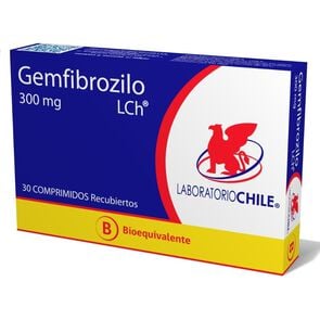 Gemfibrozilo 300 mg 30 Comprimidos - Genericos bioequivalentes