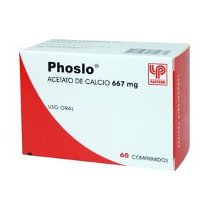 Phoslo Acetato De Calcio 667 mg 60 Comprimidos - Pasteur