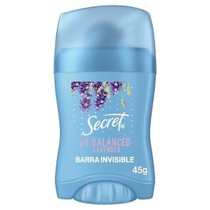 Barra Invisible Antitranspirante pH Balanced Lavender 45 g - Secret