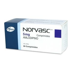 Norvasc Amlodipino 5 mg 60 Comprimidos - Pfizer