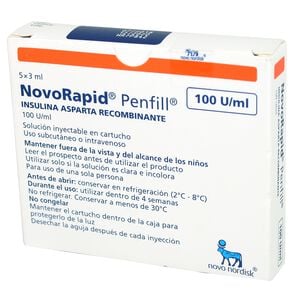 Novorapid Penfill Insulina Asparta 100 UI / mL 5 Cartuchos - Novo nordisk