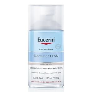 Dermatoclean Loción Desmaquillante Bifasico de Ojos a Prueba de Agua Piel Sensible 125 mL - Eucerin