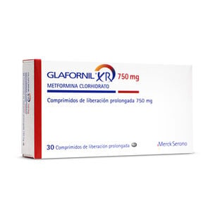 Glafornil XR Metformina 750 mg 30 Comprimidos Liberación Prolongada - Merck