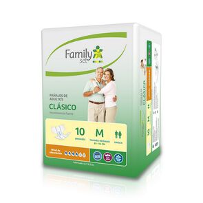 Product image of Pañal Adulto Unisex Mediano 10 Unidades - Family set