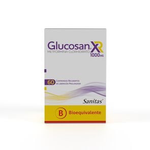 Glucosan XR Metformina Clorhidrato 1000 mg 60 Comprimidos Recubiertos de Liberacion Prolongada - Sanitas