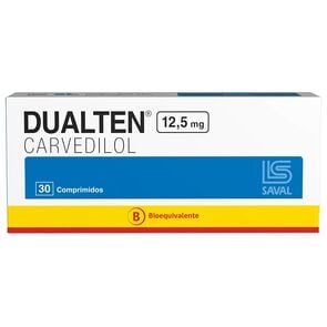 Dualten Carvedilol 12,5 mg 30 Comprimidos - Saval