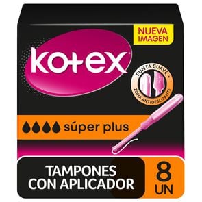 Tampón Evolution Super Plus con Aplicador Flujo Muy Intenso 8 Unidades - Kotex