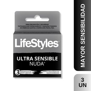 LifeStyle Nuda Ultra Sensibles 3 Preservativos - Lifestyles