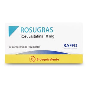 Rosugras Rosuvastatina 10 mg 30 Comprimidos Recubierto - Raffo