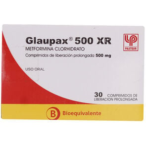 Glaupax XR Metformina 500 mg 30 Comprimidos - Pasteur