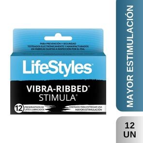 LifeStyles Vibra-Ribbed Stimula 12 Preservativos