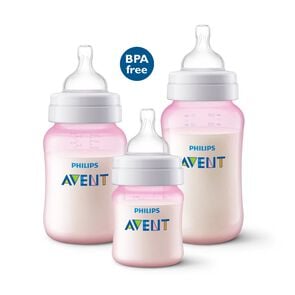 Set 3 mamaderas anti-colic Rosa - Avent