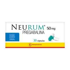 Neurum Pregabalina 50 mg 30 Cápsulas - Saval