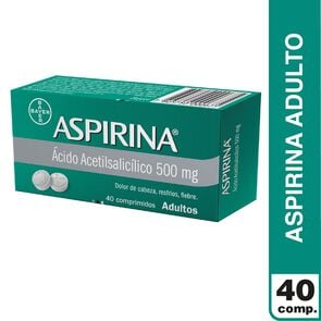 Aspirina Adulto Acido Acetilsalicilico 500 mg 40 Comprimidos - Bayer