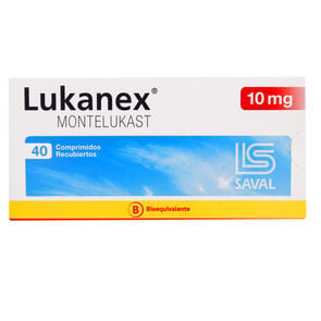 Lukanex Montelukast 10 mg 40 Comprimidos Recubierto - Saval