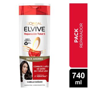 Product image of Pack Reparación Total 5 Shampoo 370 ml y Acondicionador 370 ml - Elvive