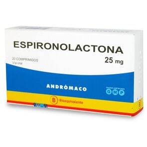 Espironolactona 25 mg 20 Comprimidos - Genericos bioequivalentes