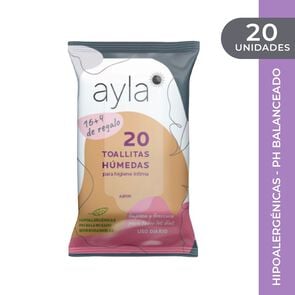 Pañitos Húmedos íntimos 20 Unidades - Ayla