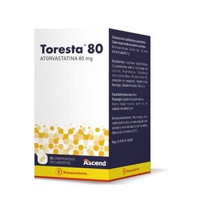 Toresta 80 Atorvastatina 80 mg 30 Comprimidos Recubiertos - Ascend