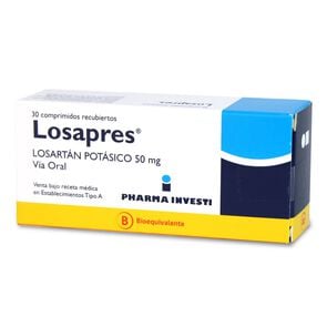 Losapres Losartán Potásico 50 mg 30 Comprimidos Recubiertos - Pharma investi