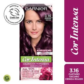 Product image of Coloración 3.16 Castaño Oscuro Ceniza Rojizo Garnier - Cor intensa