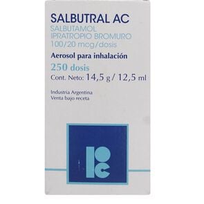 Salbutral Salbutamol 100 mcg/DS Inhalador Bucal 250 Dosis - D & m pharma