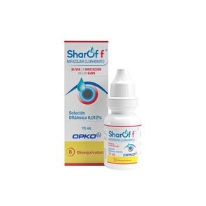 Sharoff Nafazolina clorhidrato 0,012 mg Solución oftálmica 15 mL - Opko