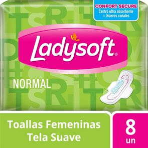 Toalla Higiénica Día  Normal Tela Suave 8 Unidades - Ladysoft