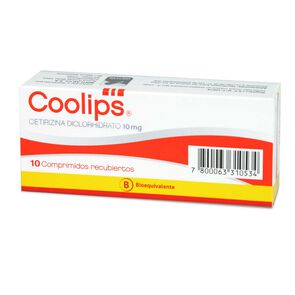 Coolips Cetirizina 10 mg 10 Comprimidos Recubiertos - Milab