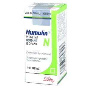 Humulin-N Insulina Humana Protamina Zinc 100 UI 1 Ampolla - Eli lilly