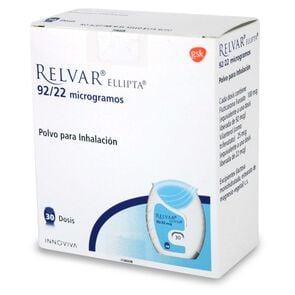 Relvar Ellipta Fluticasona Furoato 100 mcg Inhalador Bucal 30 Dosis - Glaxo farma