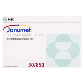 Janumet 50/850 Sitagliptina 50 mg 56 Comprimidos Recubiertos - Merck sharp y dohme