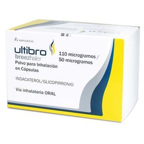 Ultibro Breezhaler Indacaterol 110 mcg Glicopirronio 50 mcg 30 Cápsulas Inhalada - Novartis etico