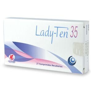 Product image of Lady-Ten 35 Ciproterona 2 mg Etinilestradiol 0,035 mg 21 Comprimidos - Chile recetario