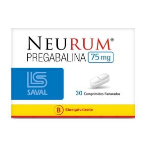 Product image of Neurum Pregabalina 75 mg 30 Comprimidos Ranurados - Saval