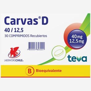 Carvas D  40/12,5 30 Comprimidos Recubiertos - Chile recetario