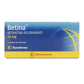 Betina Betahistina 24 mg 30 Comprimidos - Eurofarma