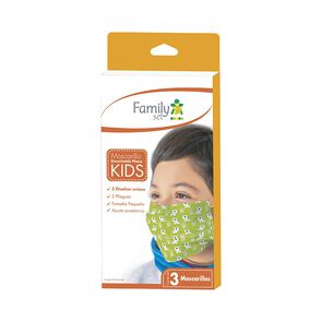 Product image of Mascarilla Desechable Plana para Niños 3 Unidades - Family set