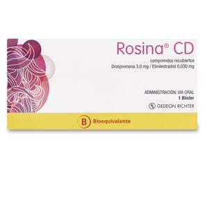 Rosina CD Drospirenona 3 mg Etinilestradiol 0,030 mg 28 Comprimidos Recubiertos - Gedeon richter