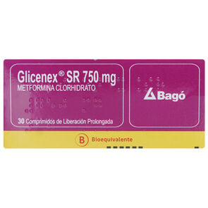 Glicenex SR  Metformina 750 mg 30 Comprimidos - Bago