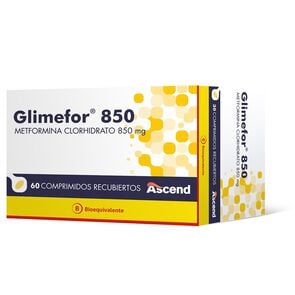 Glimefor 850 Metformina 850 mg 60 Comprimidos Recubiertos - Ascend