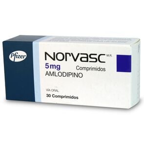 Norvasc Amlodipino 5 mg 30 Comprimidos - Pfizer