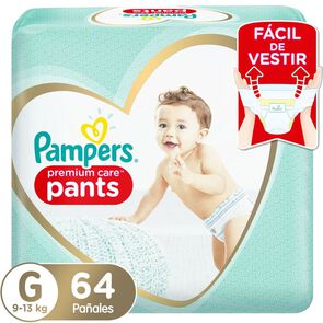 Pants Premium Care Pañales Desechables G 64 Unidades - Pampers