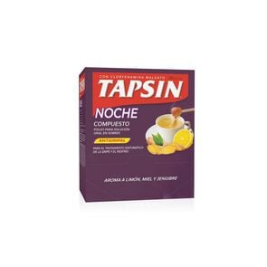 Tapsin Noche Compuesto Antigripal Paracetamol 400 mg Noscapina 10 mg Clorfenamina 4 mg Polvo para Soluc.Oral 1 Sobre Sabor Limon / Miel / Jengibre - Maver