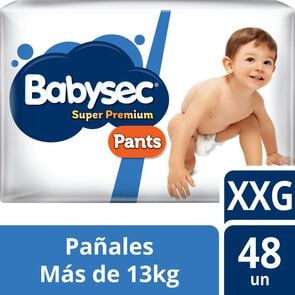 Super Premium Pañales Desechables Pants Xxg (+13Kg) Hipoalergénico X48 - Babysec