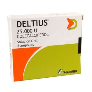 Product image of Deltius Colecalciferol 25.000 UI Solucion Oral 1 mL 4 Ampollas - Labomed