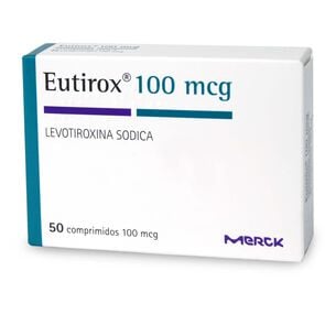 Eutirox 100 Levotiroxina 100 mcg 50 Comprimidos - Merck