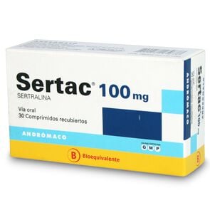 Sertac Sertralina 100 mg 30 Comprimidos Recubiertos - Andromaco etico