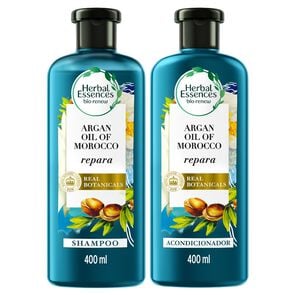 Shampoo y Acondicionador Herbal Essences Aceite de Argán Repara 400ml + 400ml - Herbal essences bio renew